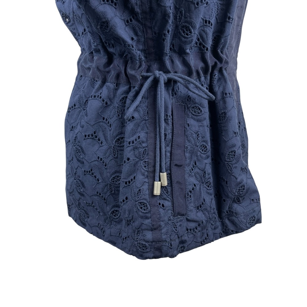 GAP Women's Utility Field Jacket Small Navy Eyelet Drawstring Waist Snap Front - Picture 5 of 13
